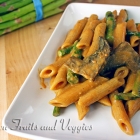 Penne with Portabella Mushrooms and Asparagus in a Tomato Cream Sauce (Vegan or not)