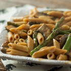 Penne with Asparagus and Portabella in a Creamy Vegan Tomato Sauce
